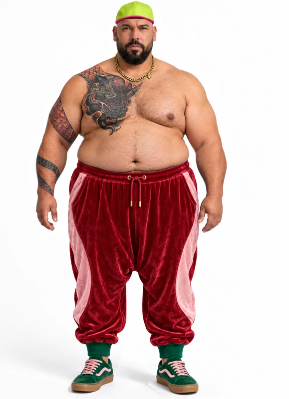 FatG #7 | topless funky velour harem pants