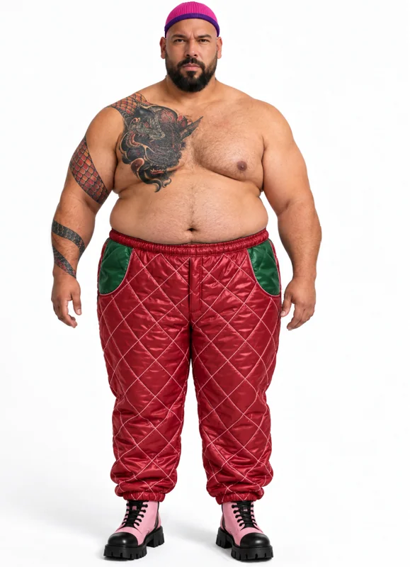 FatG #1212 | topless funky quilted trousers